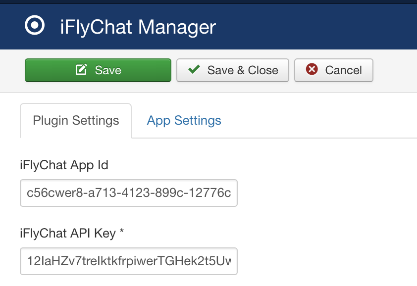 iFlyChat Joomla - Paste API key