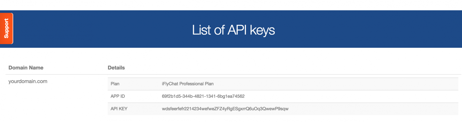 Copy API key